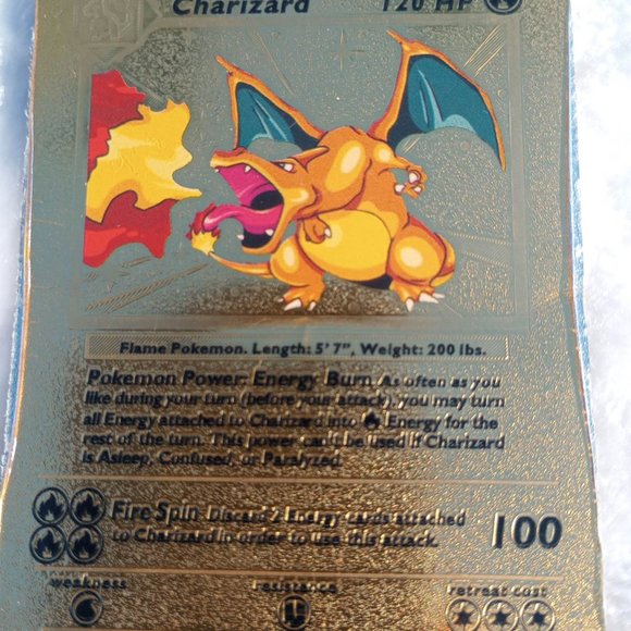 Charizard evolves from charmeleon Gold Foil Pokémon Card Number4/102 - Picture 4 of 6